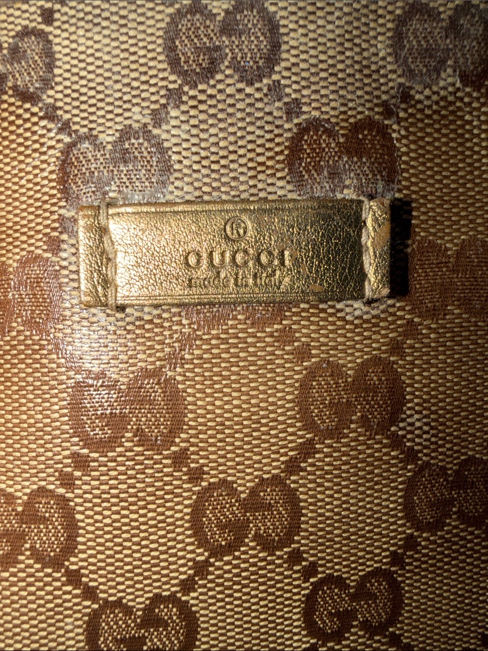 GUCCI Brown GG Monogram Canvas Tote with Gold Trim - Picture 15 of 15